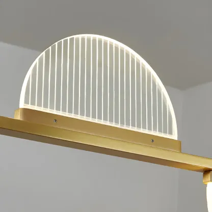 2/3-Light Modern Brass Semicircle Island Pendant Light Image - 13