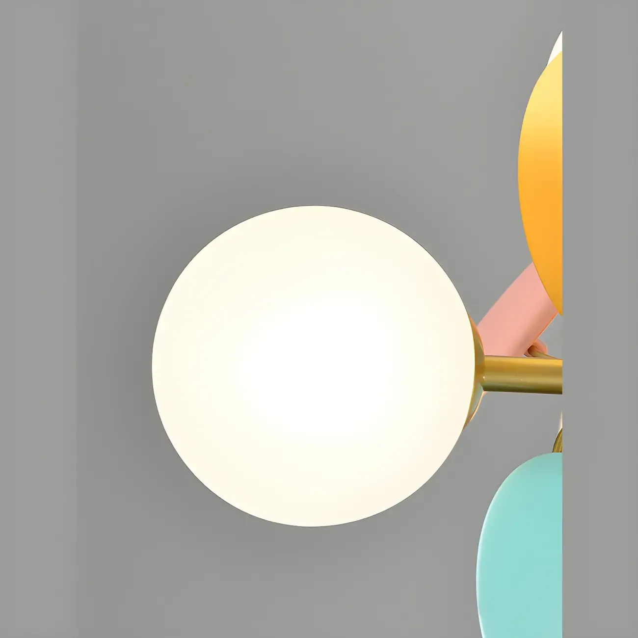 Pastel Sphere Glass and Metal Starburst Chandelier Image - 19