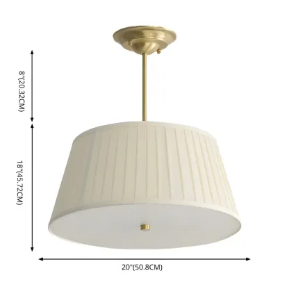 Fixture Minimalist-Style Metal Pleated Lampshade Chandelier Image - 11