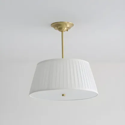 Fixture Minimalist-Style Metal Pleated Lampshade Chandelier Image - 14