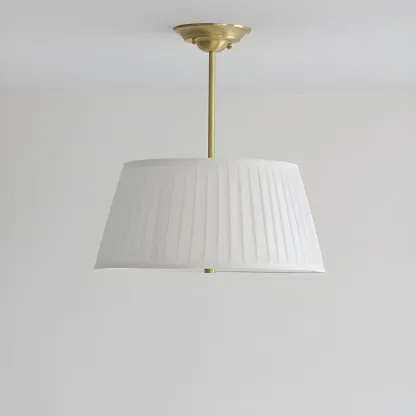Fixture Minimalist-Style Metal Pleated Lampshade Chandelier Image - 15