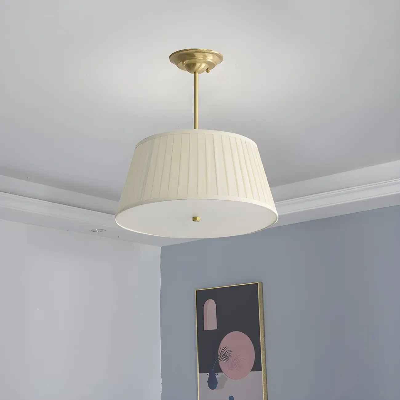 Fixture Minimalist-Style Metal Pleated Lampshade Chandelier Image - 19