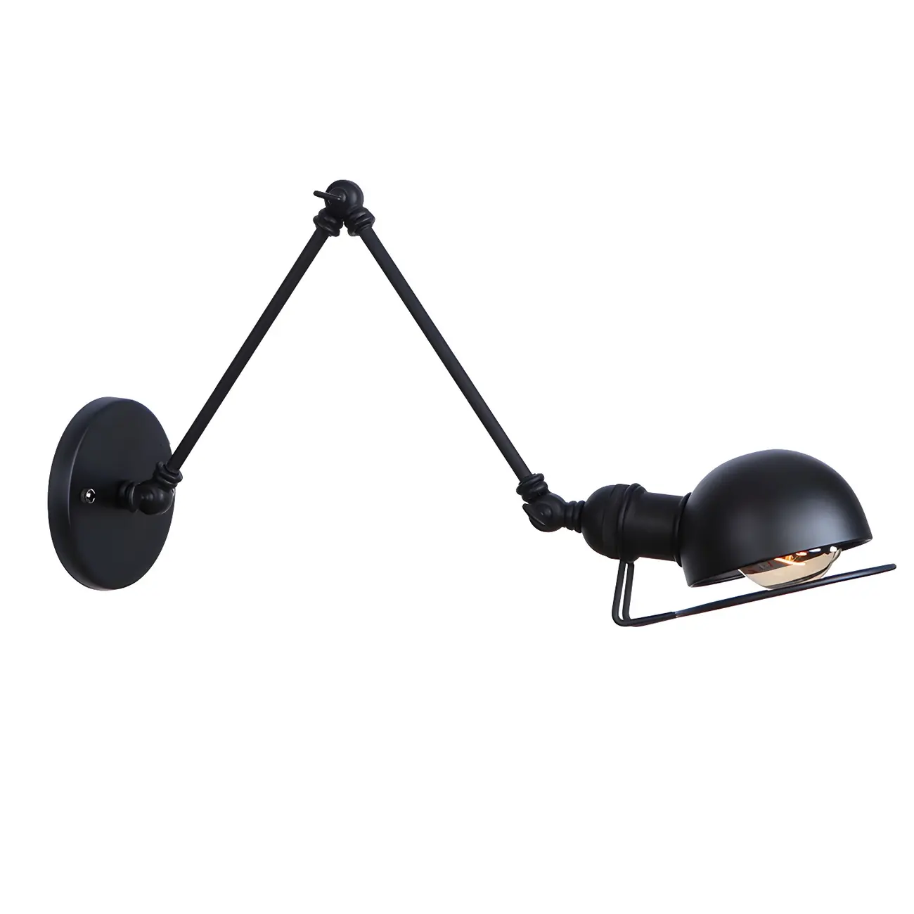 Industrial Black Adjustable Swing Arm Wall Sconce Image - 4 | homeyfad