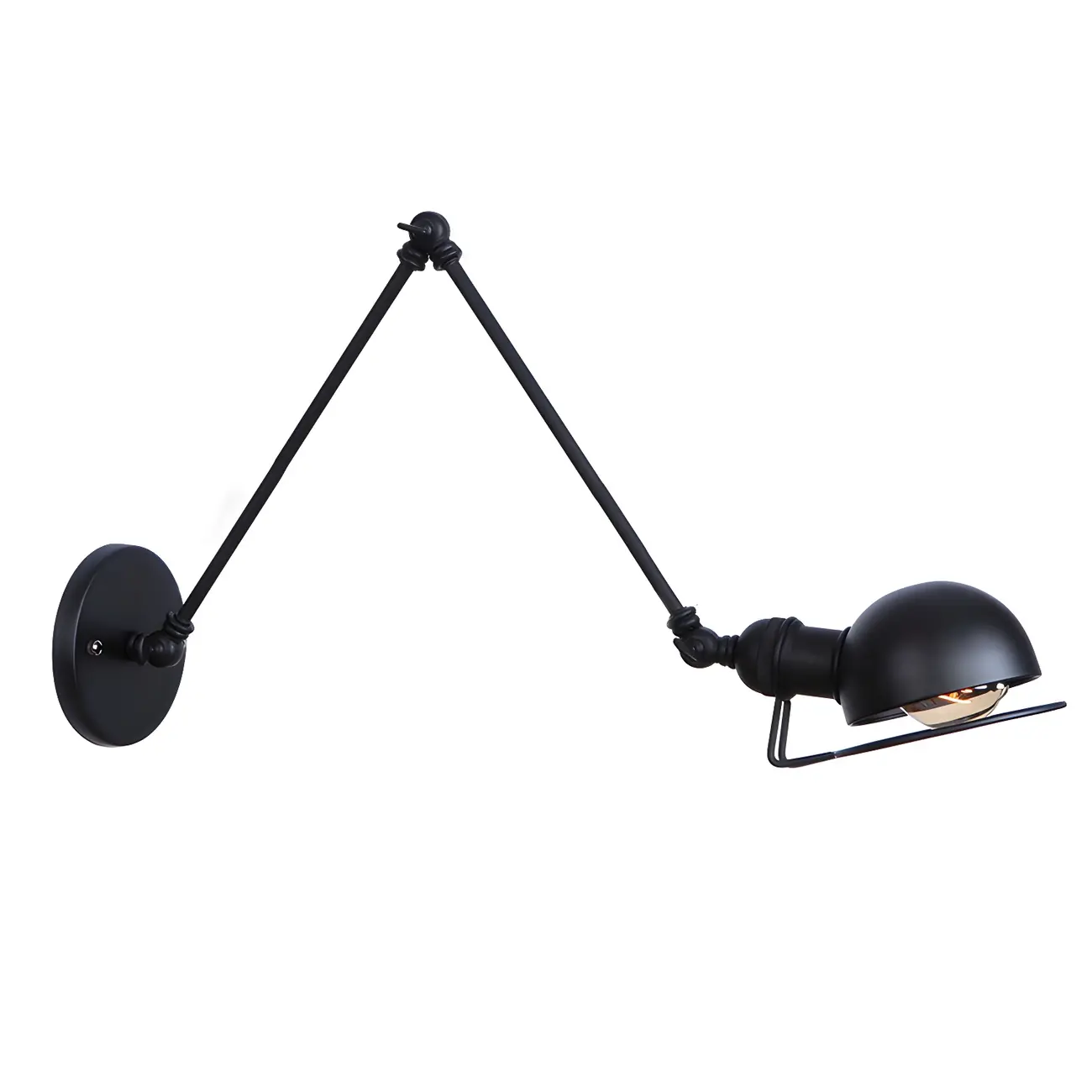 Industrial Black Adjustable Swing Arm Wall Sconce Image - 5 | homeyfad