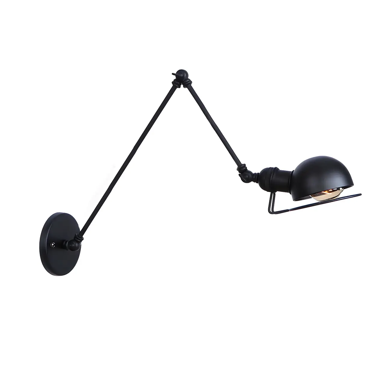 Industrial Black Adjustable Swing Arm Wall Sconce Image - 8 | homeyfad