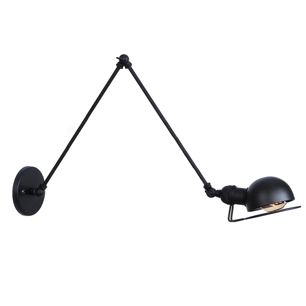 Industrial Black Adjustable Swing Arm Wall Sconce Image - 11 | homeyfad