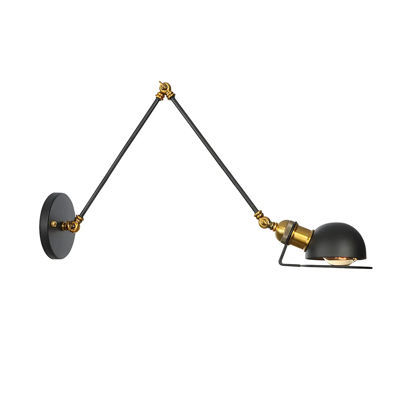 Industrial Black Adjustable Swing Arm Wall Sconce Image - 18