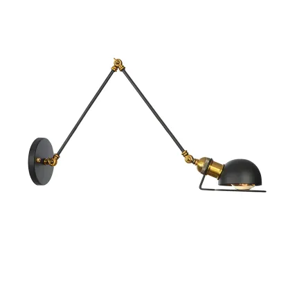 Industrial Black Adjustable Swing Arm Wall Sconce Image - 18