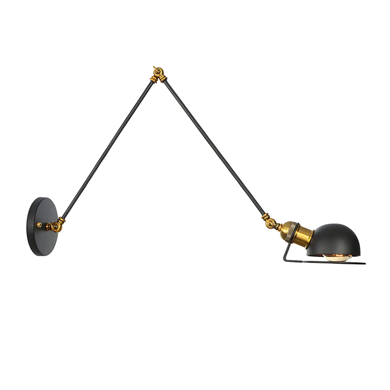Industrial Black Adjustable Swing Arm Wall Sconce Image - 23 | homeyfad