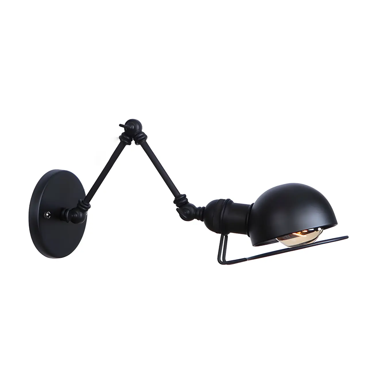 Industrial Black Adjustable Swing Arm Wall Sconce Image - 24 | homeyfad