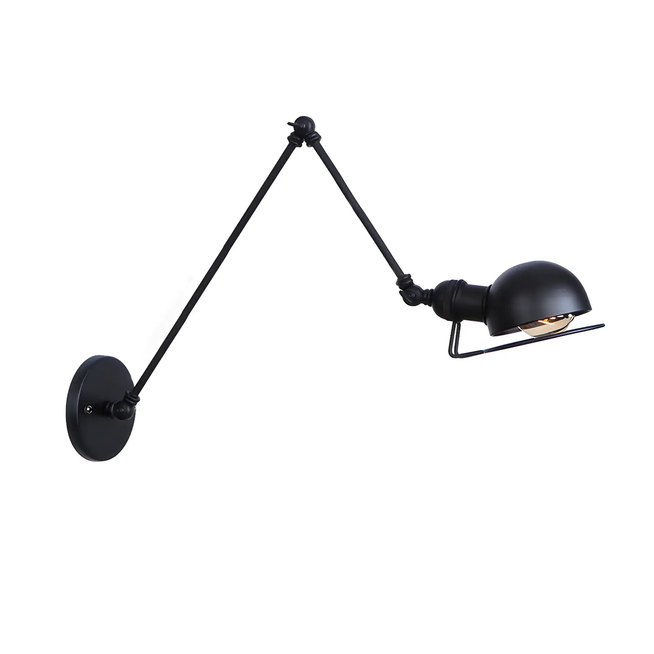 Industrial Black Adjustable Swing Arm Wall Sconce Image - 27 | homeyfad