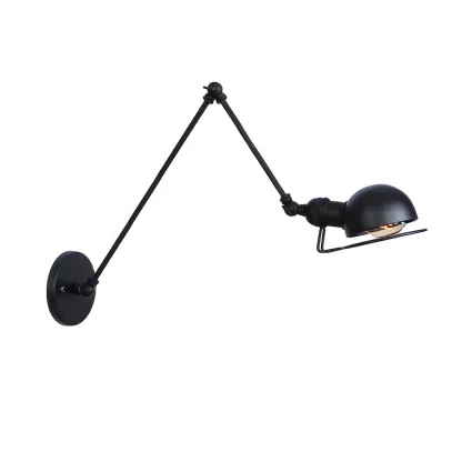 Industrial Black Adjustable Swing Arm Wall Sconce Image - 27