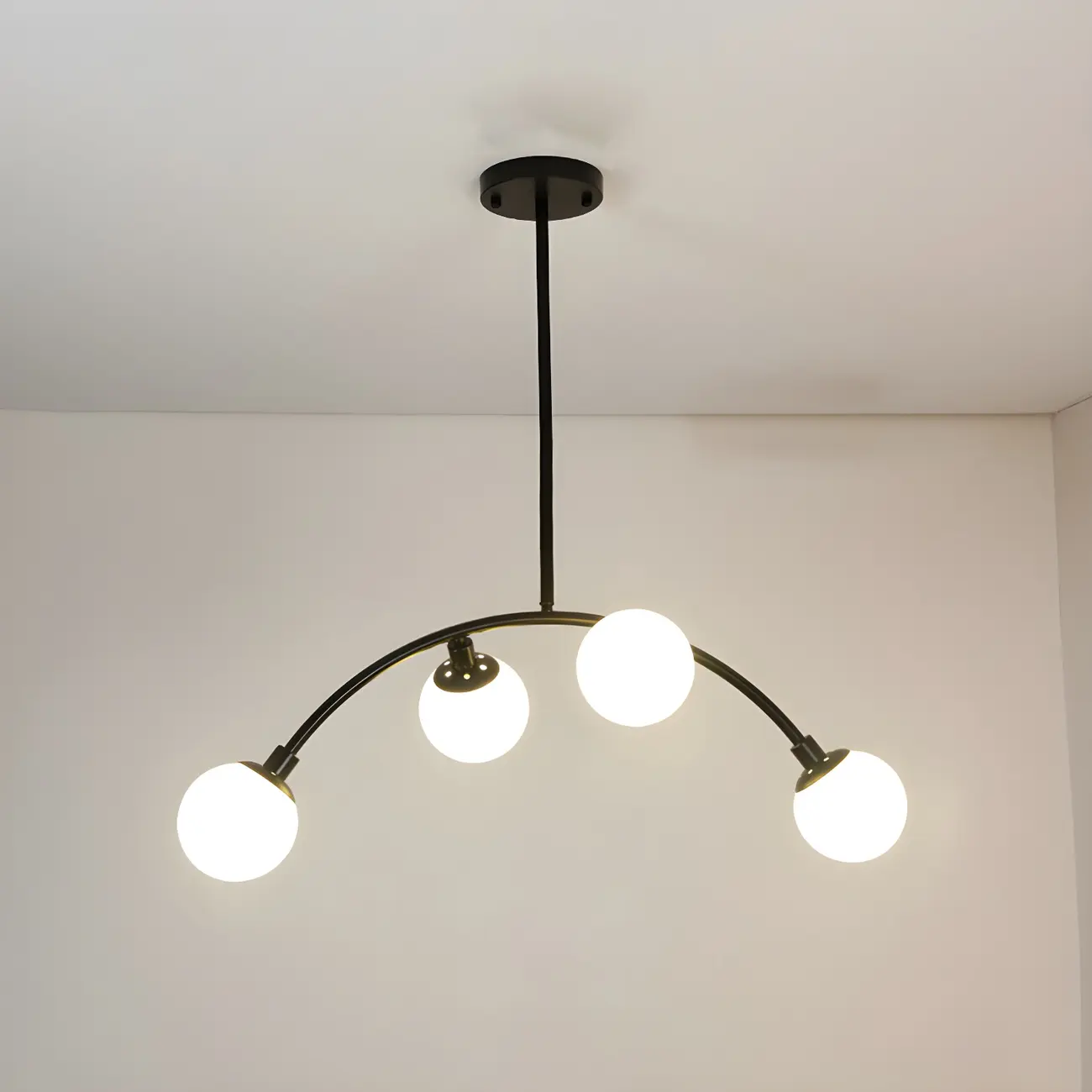 Trendy Black Glass Globe Island Pendant Light Image - 3 | homeyfad