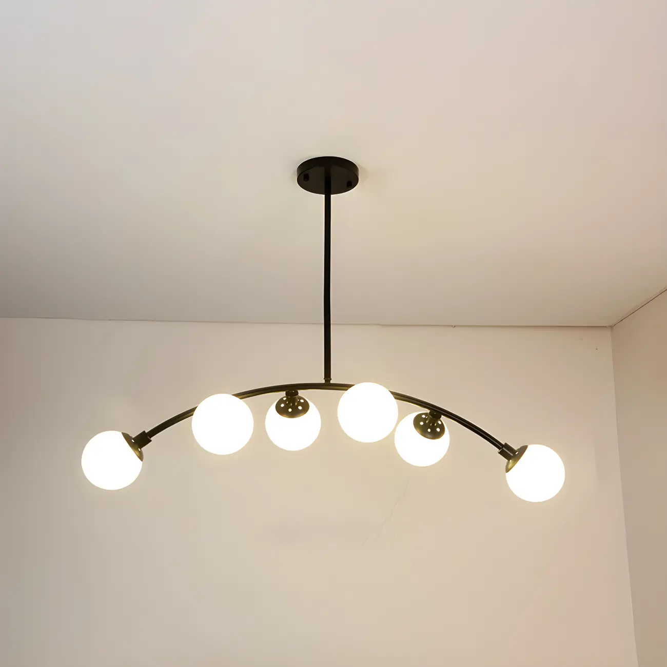 Trendy Black Glass Globe Island Pendant Light Image - 2 | homeyfad