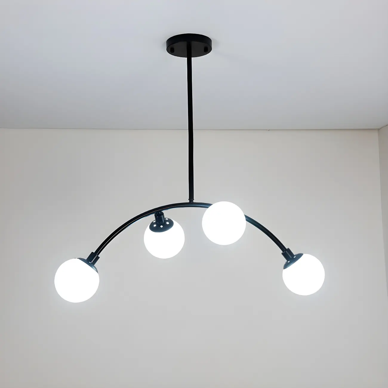 Trendy Black Glass Globe Island Pendant Light Image - 4 | homeyfad