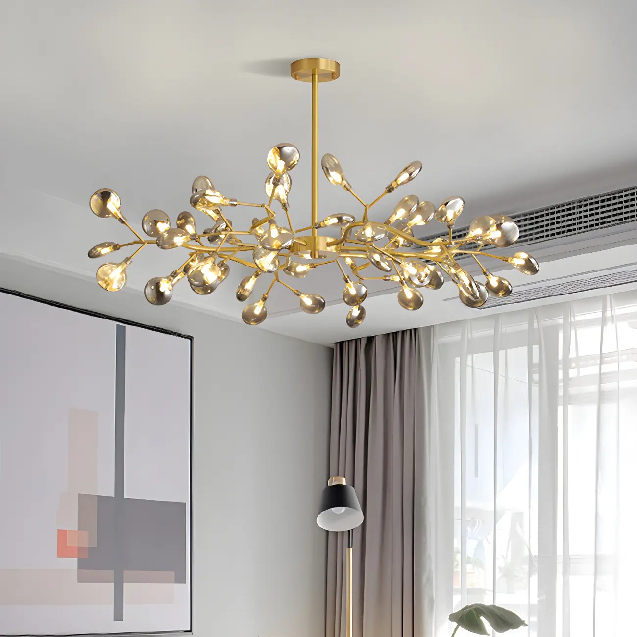 Modern Gold Metal Fireflies Island Pendant Light Image - 1 | homeyfad