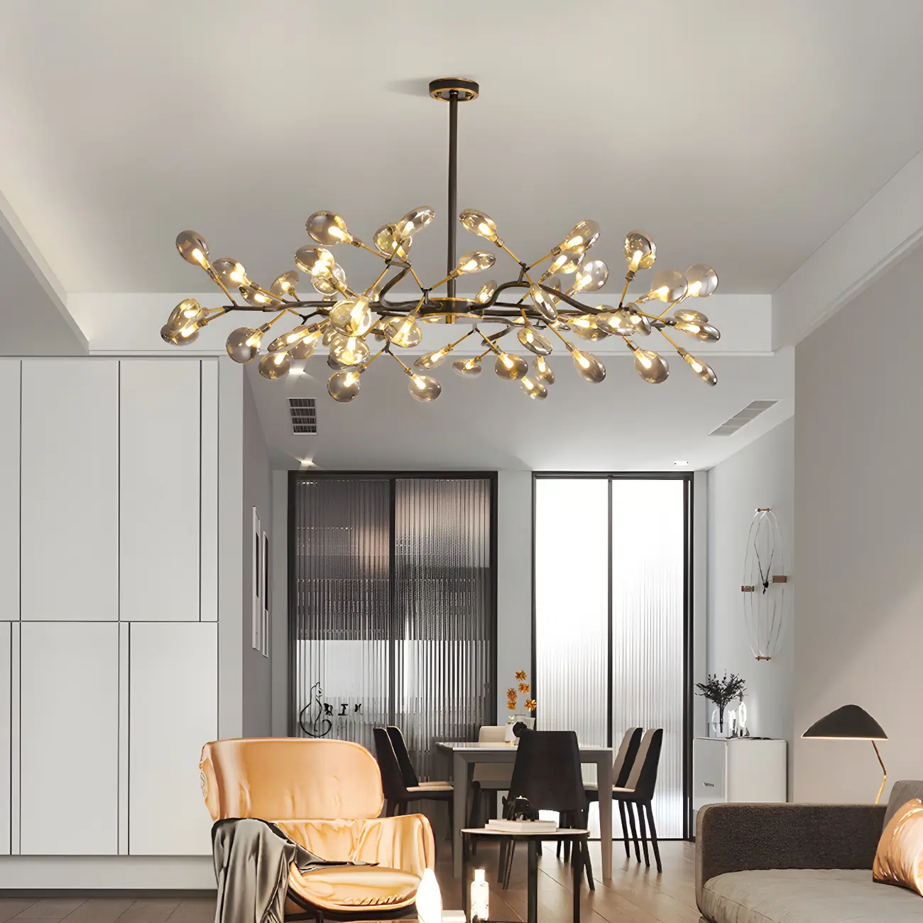 Modern Gold Metal Fireflies Island Pendant Light Image - 2 | homeyfad