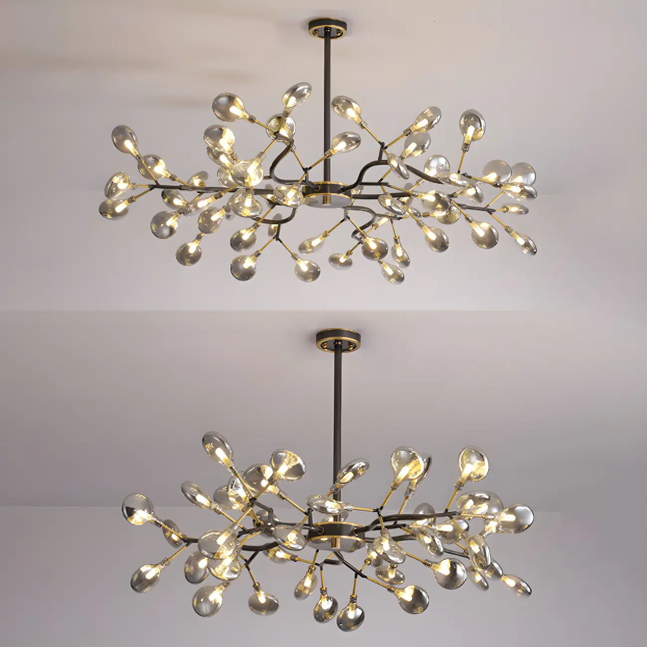 Modern Gold Metal Fireflies Island Pendant Light Image - 13 | homeyfad