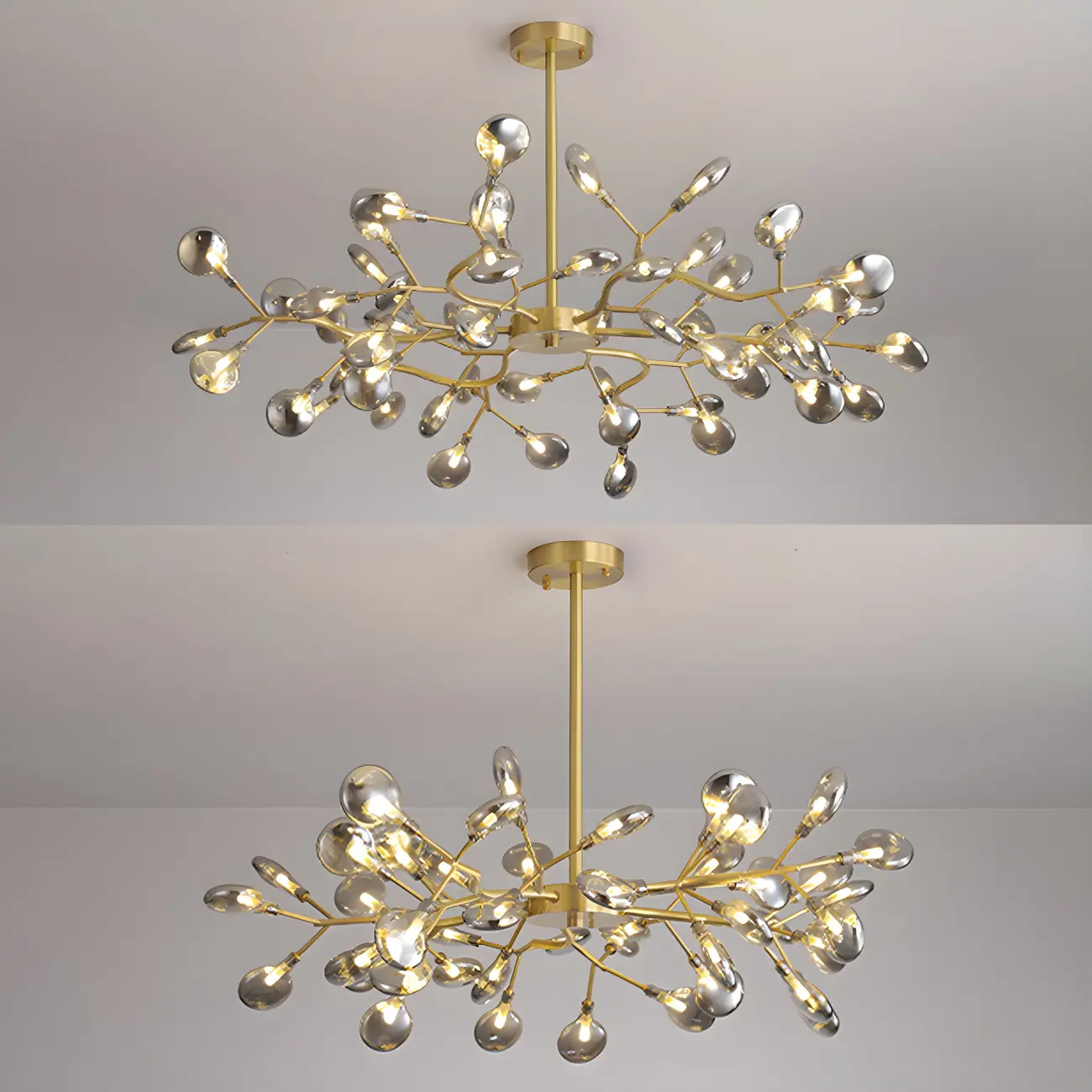 Modern Gold Metal Fireflies Island Pendant Light Image - 14 | homeyfad