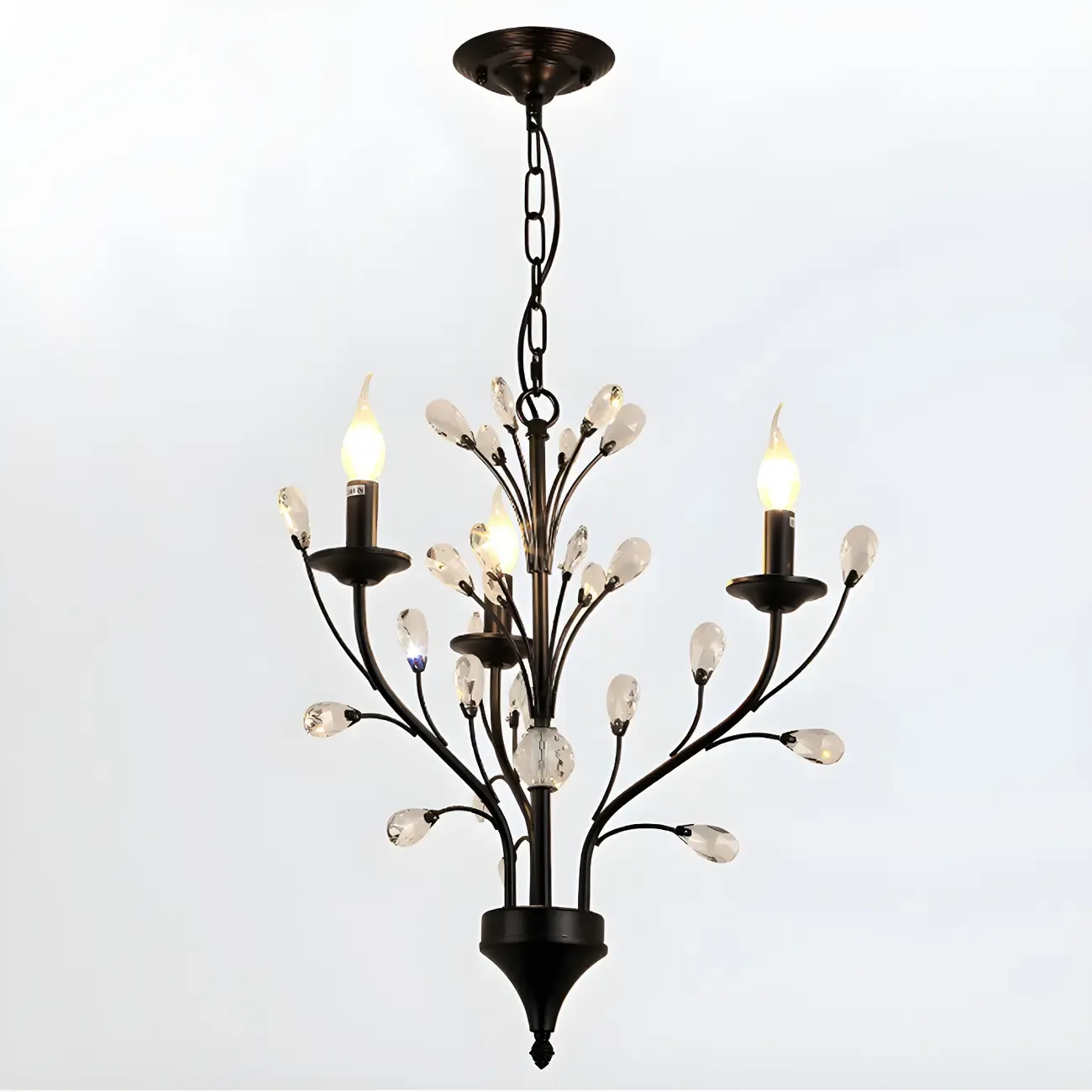 Black Crystal Branch Chandelier Modern Structure Image - 8