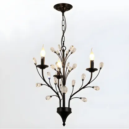 Black Crystal Branch Chandelier Modern Structure Image - 8