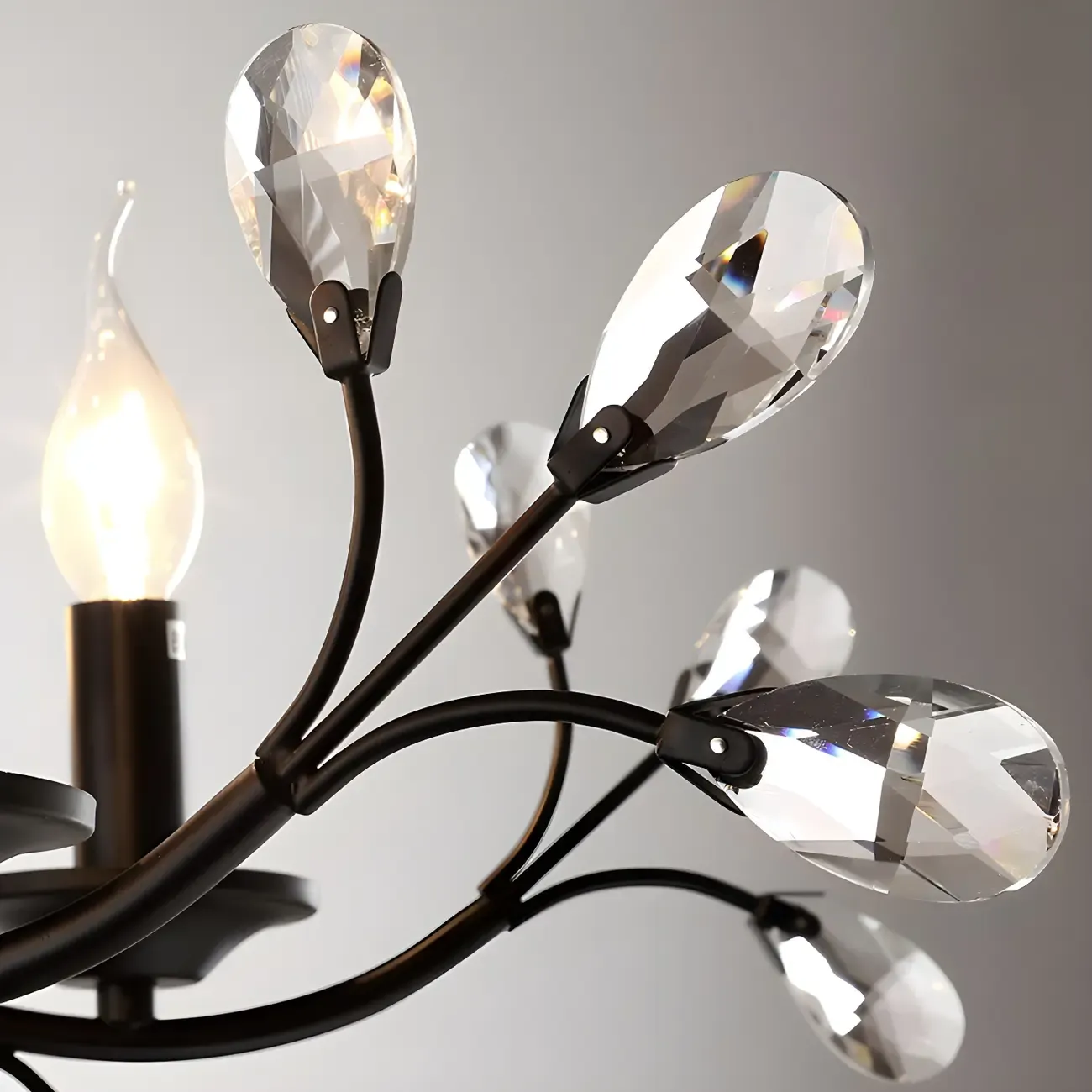 Black Crystal Branch Chandelier Modern Structure Image - 15