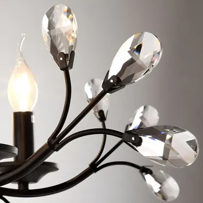 Black Crystal Branch Chandelier Modern Structure Image - 15