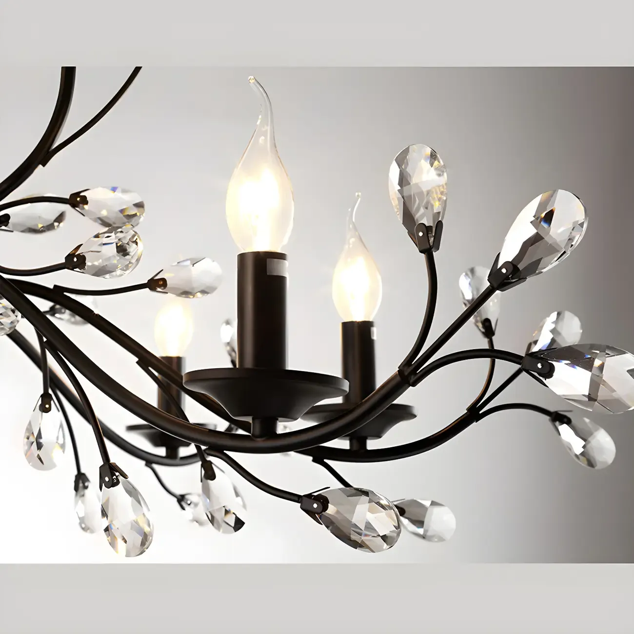 Black Crystal Branch Chandelier Modern Structure Image - 17