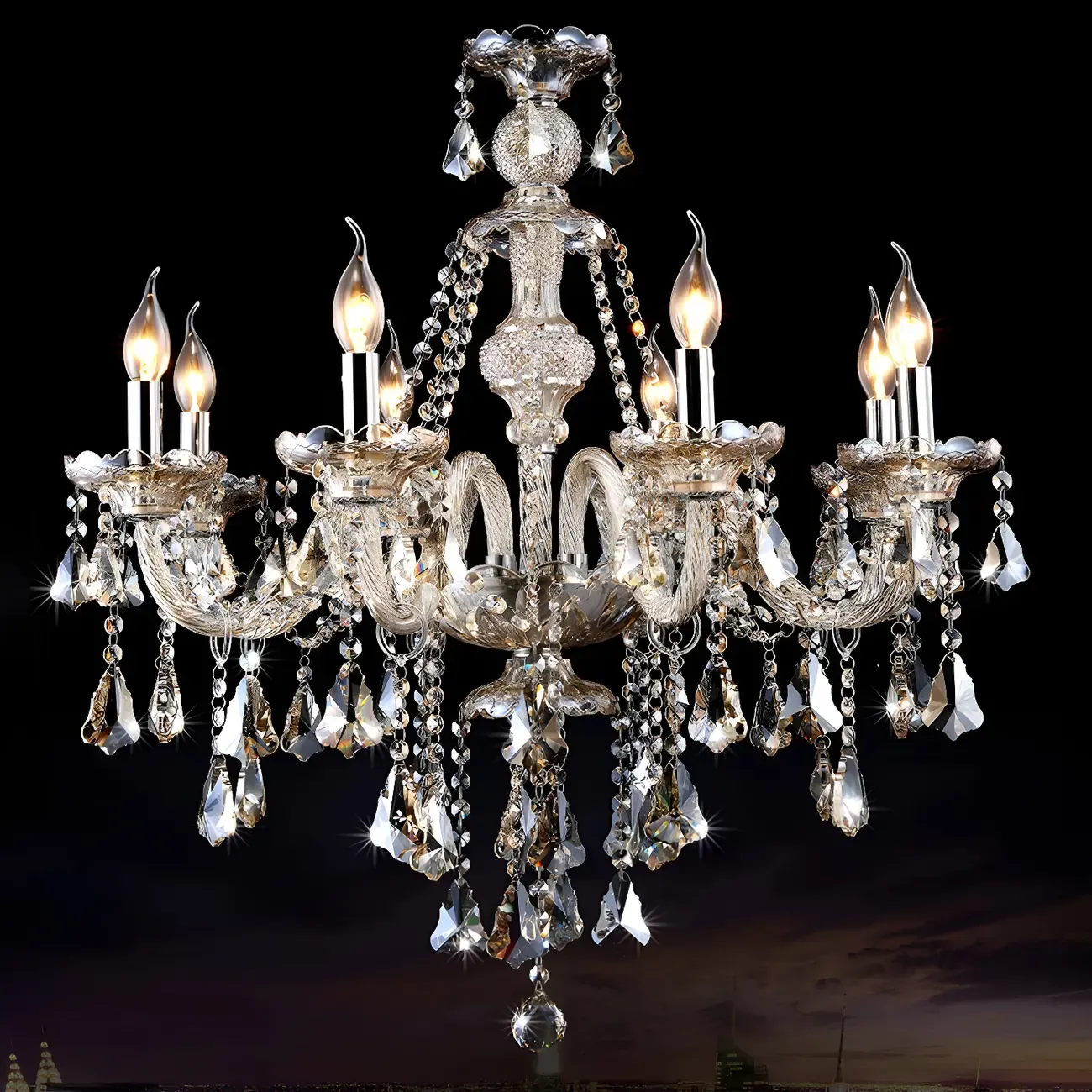 Glamorous Traditional Crystal Candelabra Chandelier  Image - 6