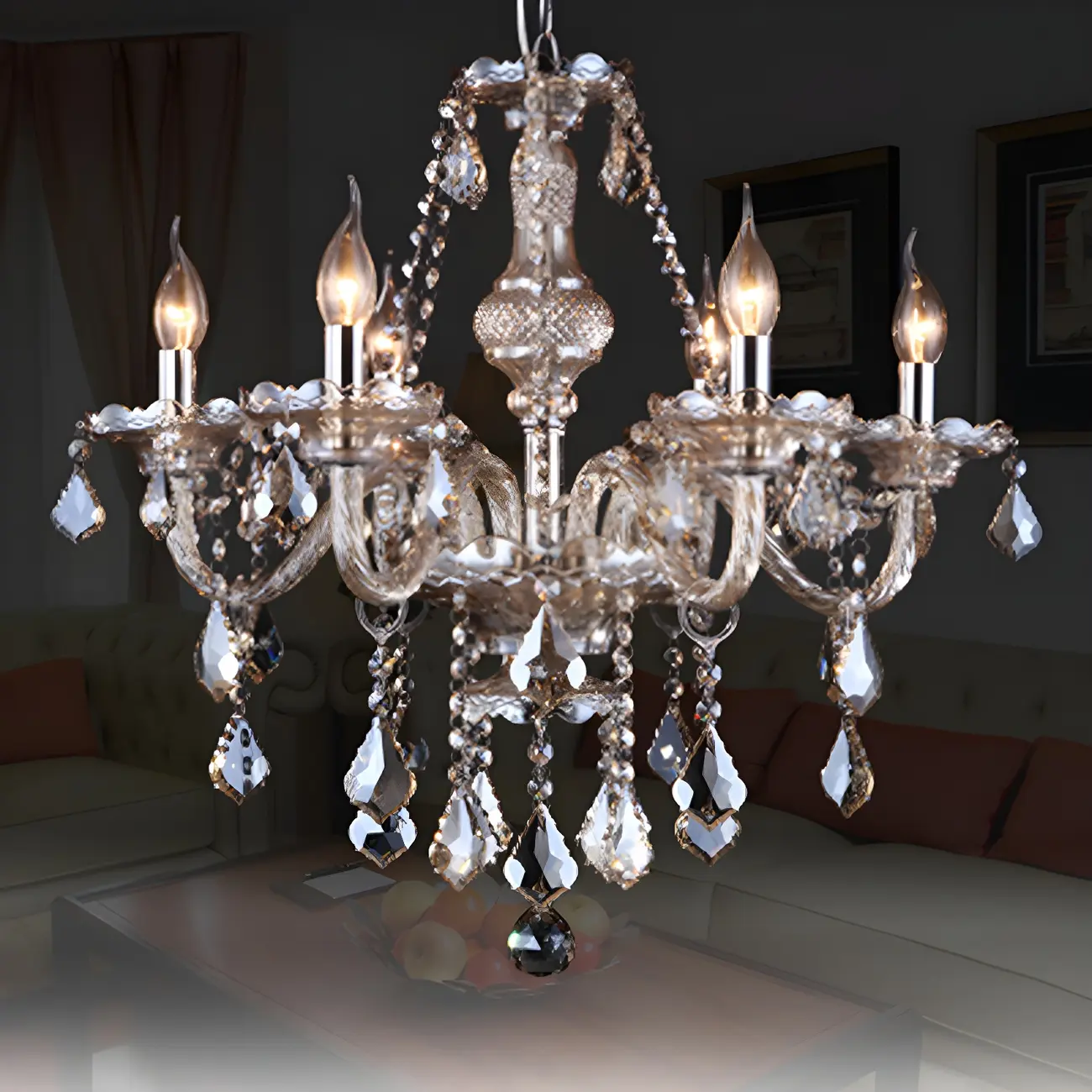 Glamorous Traditional Crystal Candelabra Chandelier  Image - 7 | homeyfad