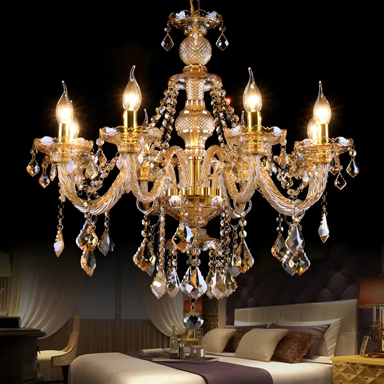 Glamorous Traditional Crystal Candelabra Chandelier  Image - 9
