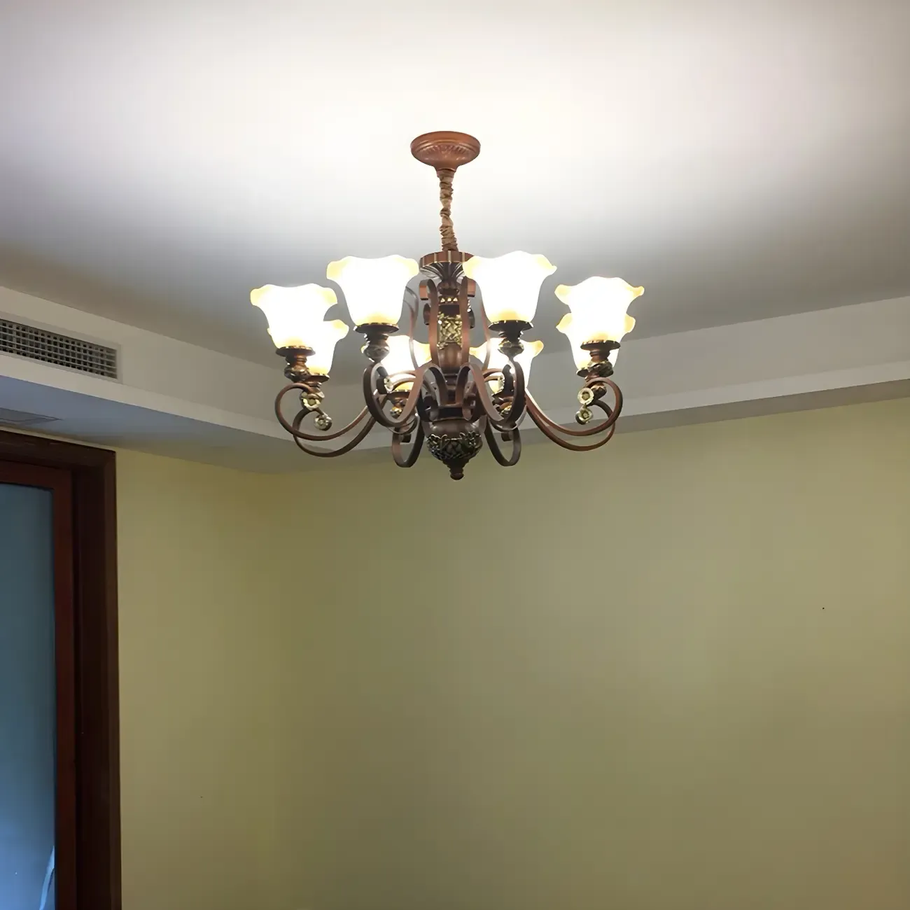 Brown Floral Metal Vintage Chandelier Classic Design Image - 6