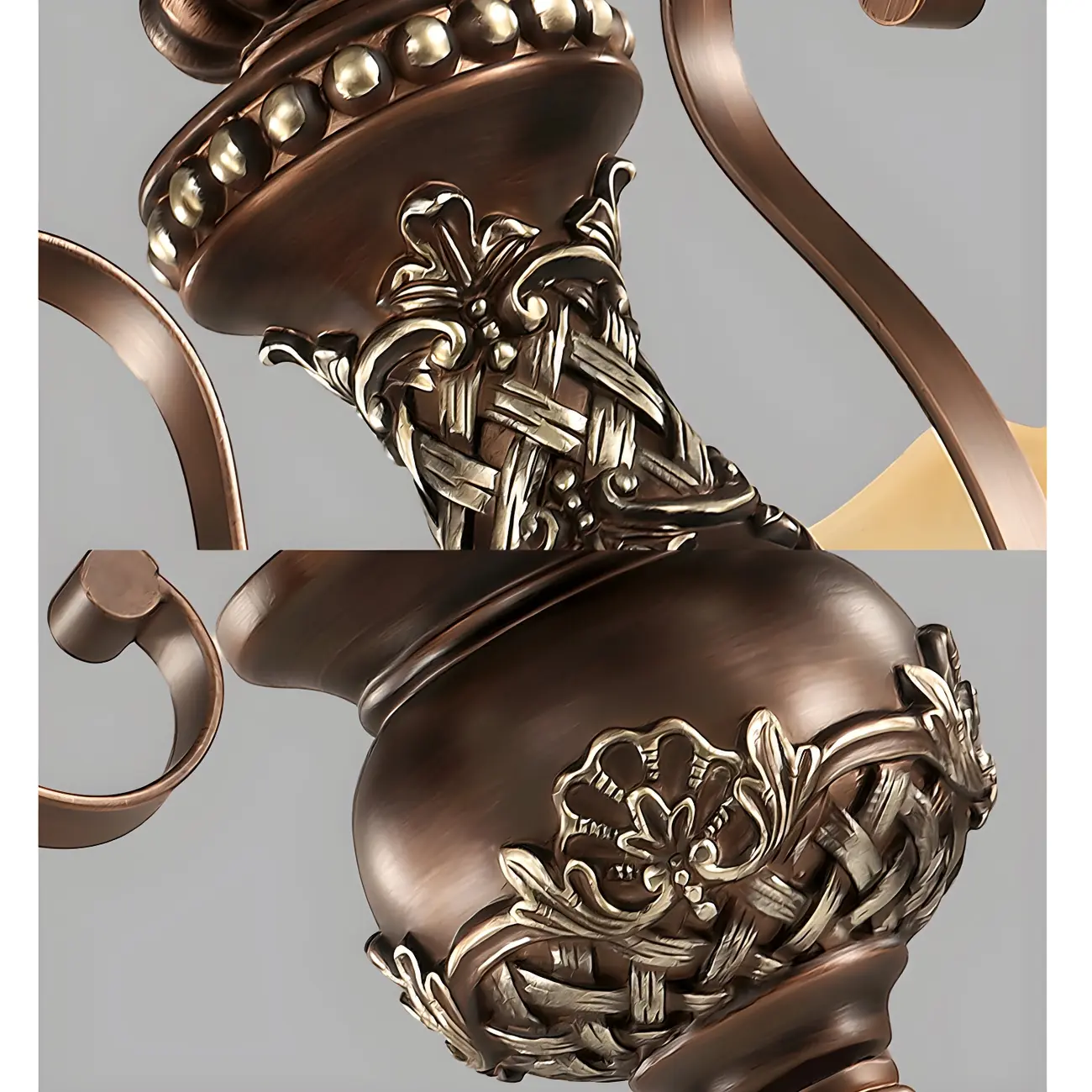 Brown Floral Metal Vintage Chandelier Classic Design Image - 13 | homeyfad