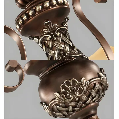 Brown Floral Metal Vintage Chandelier Classic Design Image - 13