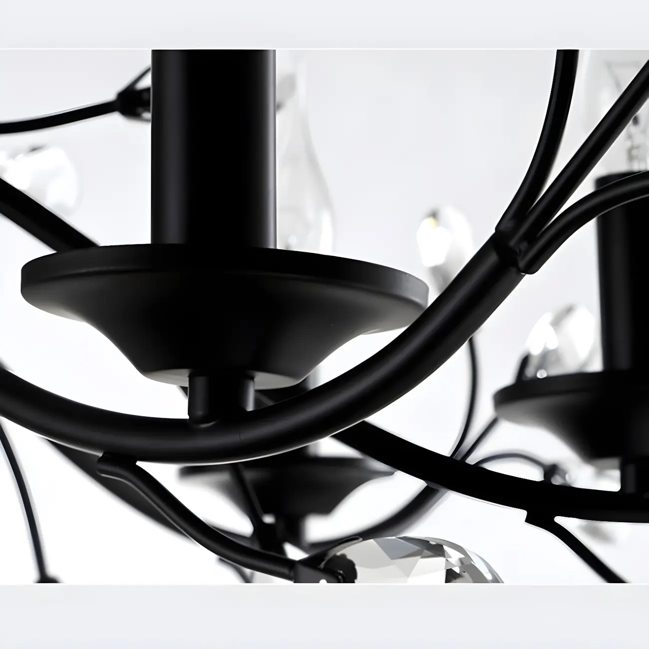 Black Crystal Branch Chandelier Modern Structure Image - 19 | homeyfad