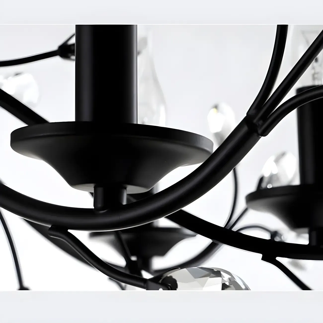 Black Crystal Branch Chandelier Modern Structure Image - 19