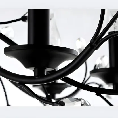 Black Crystal Branch Chandelier Modern Structure Image - 19