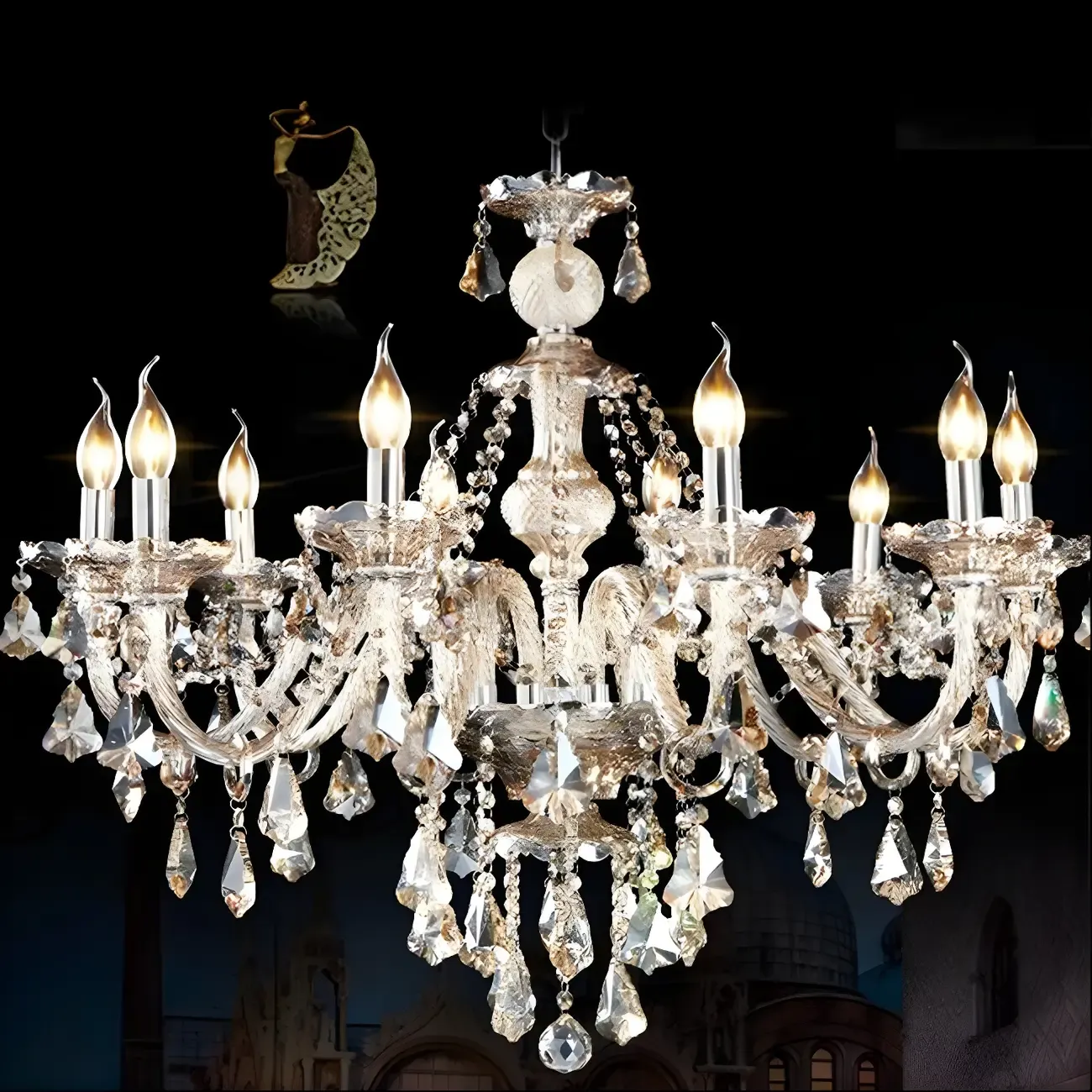 Glamorous Traditional Crystal Candelabra Chandelier  Image - 15