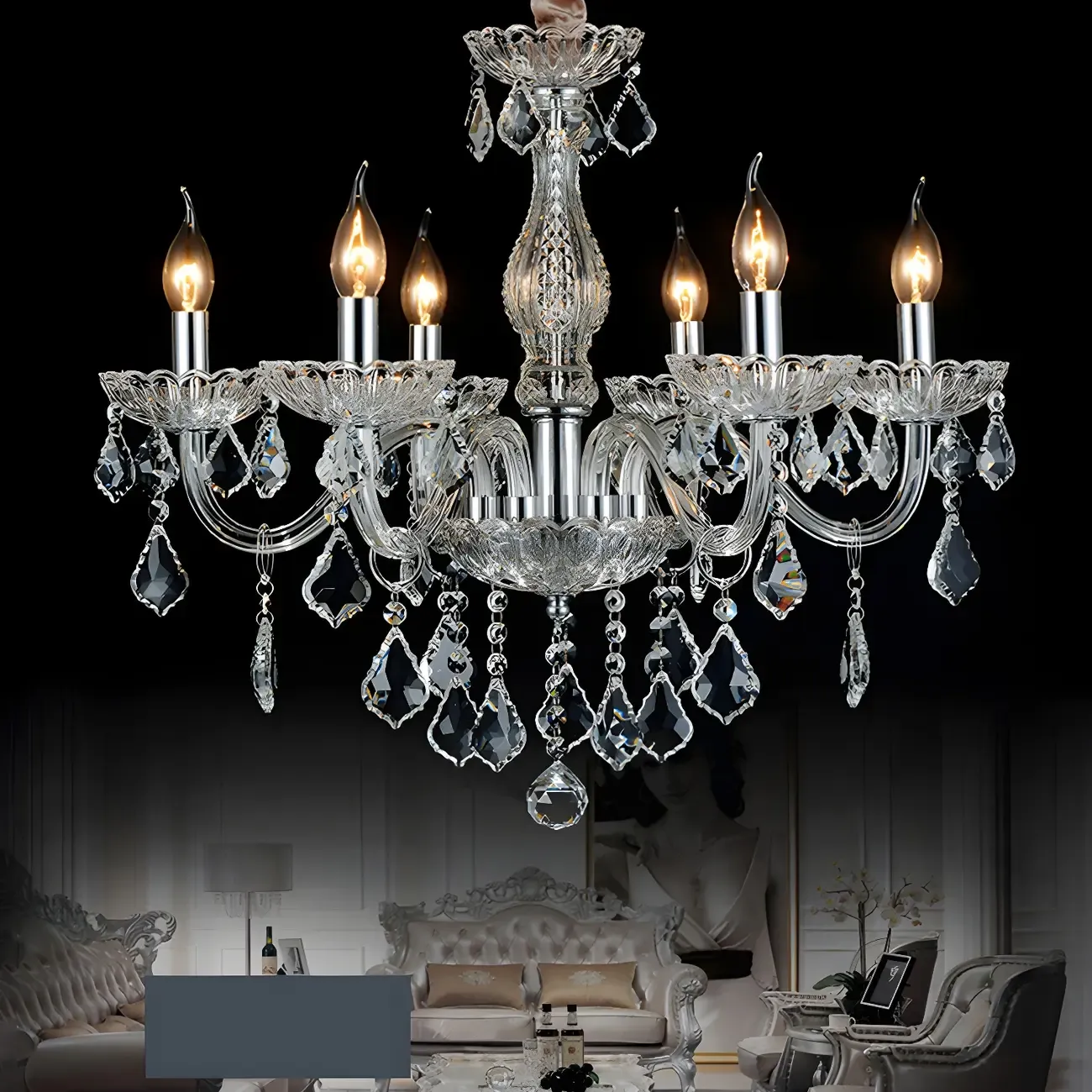 Glamorous Traditional Crystal Candelabra Chandelier  Image - 16