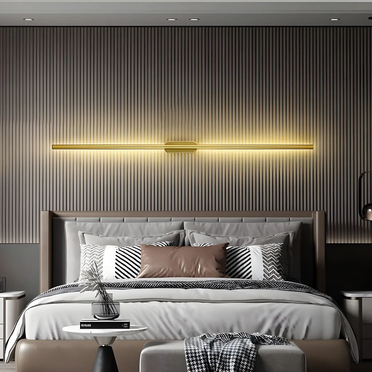 Modern 3 Dimming Wall Sconce LED Light Gold Linear for Living Image - 4 | homeyfad