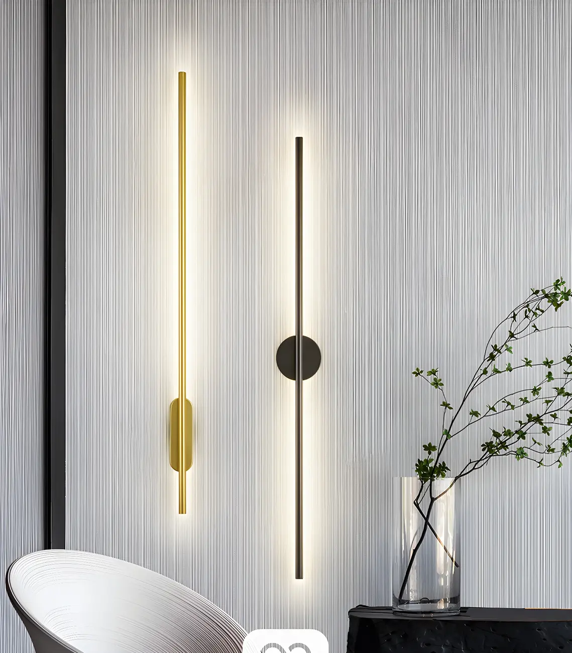 Modern 3 Dimming Wall Sconce LED Light Gold Linear for Living Image - 7 | homeyfad