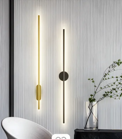 Modern 3 Dimming Wall Sconce LED Light Gold Linear for Living Image - 7