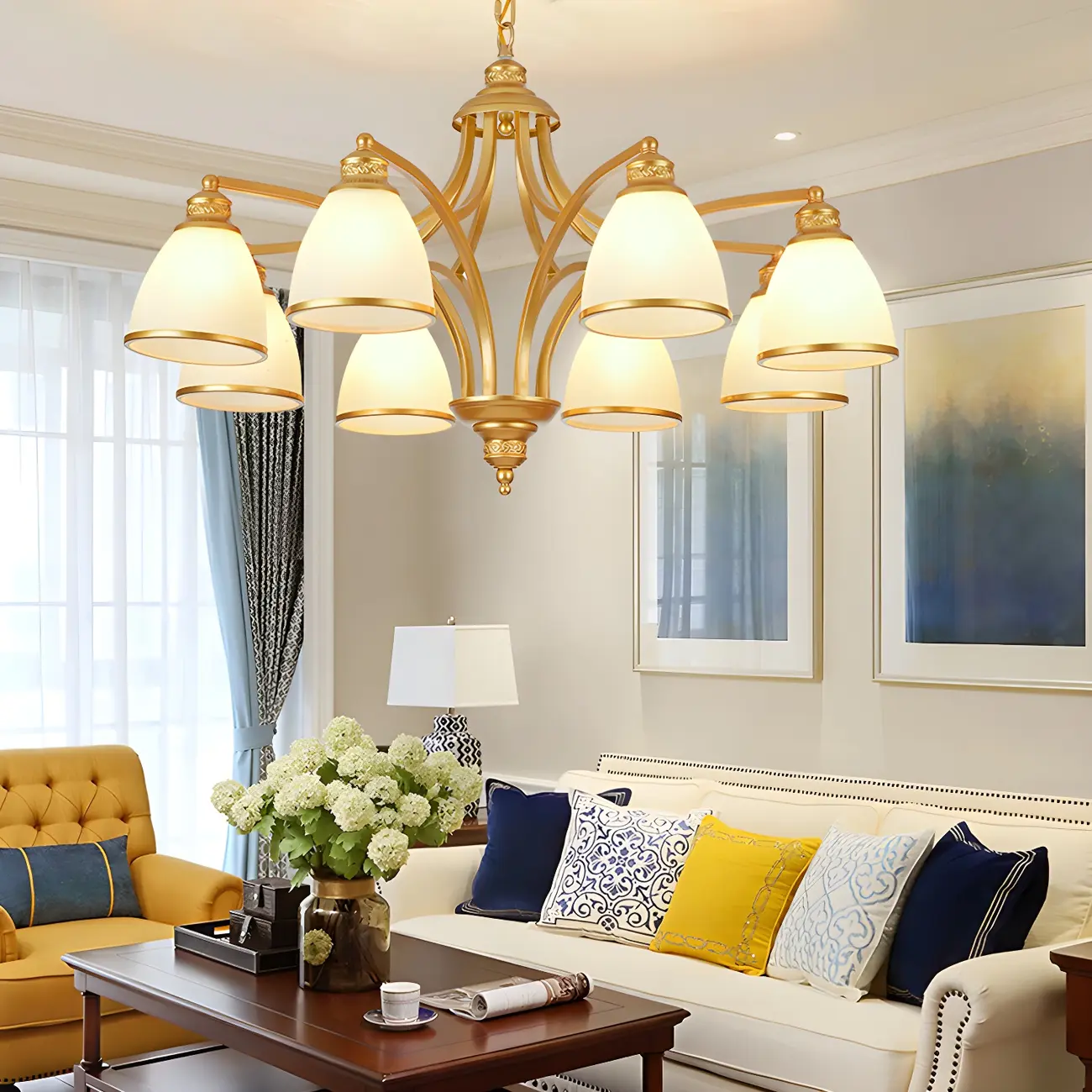 Sputnik Frosted Glass Chandelier Pendant Light Vintage Living Room Chandelier Lighting | homeyfad