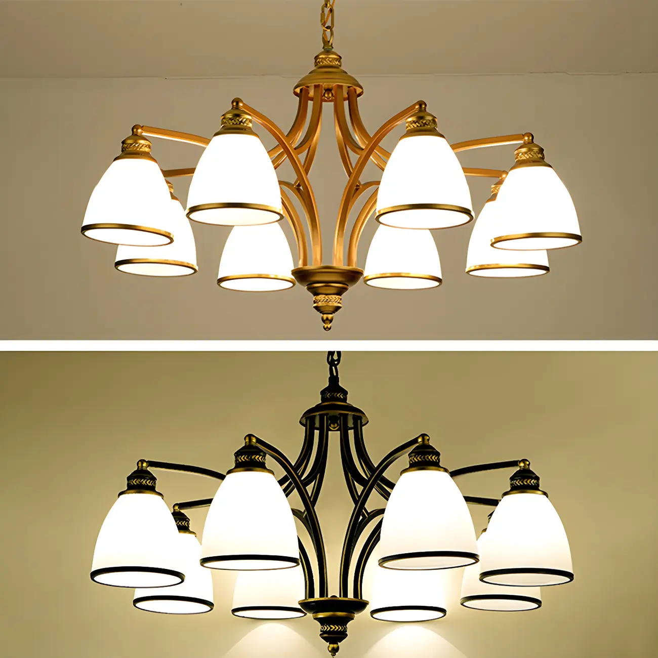 Sputnik Frosted Glass Chandelier Pendant Light Vintage Living Room Chandelier Lighting | homeyfad