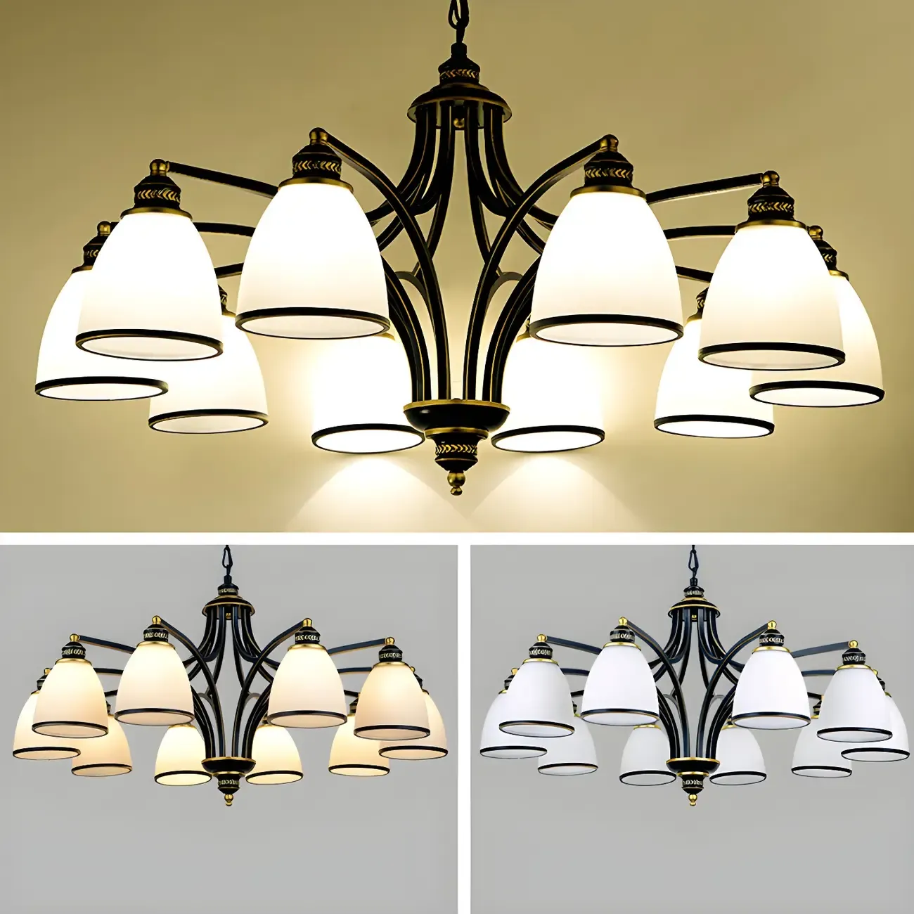 Sputnik Frosted Glass Chandelier Pendant Light Vintage Living Room Chandelier Lighting