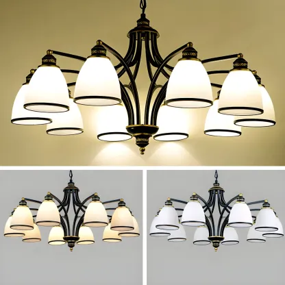 Sputnik Frosted Glass Chandelier Pendant Light Vintage Living Room Chandelier Lighting