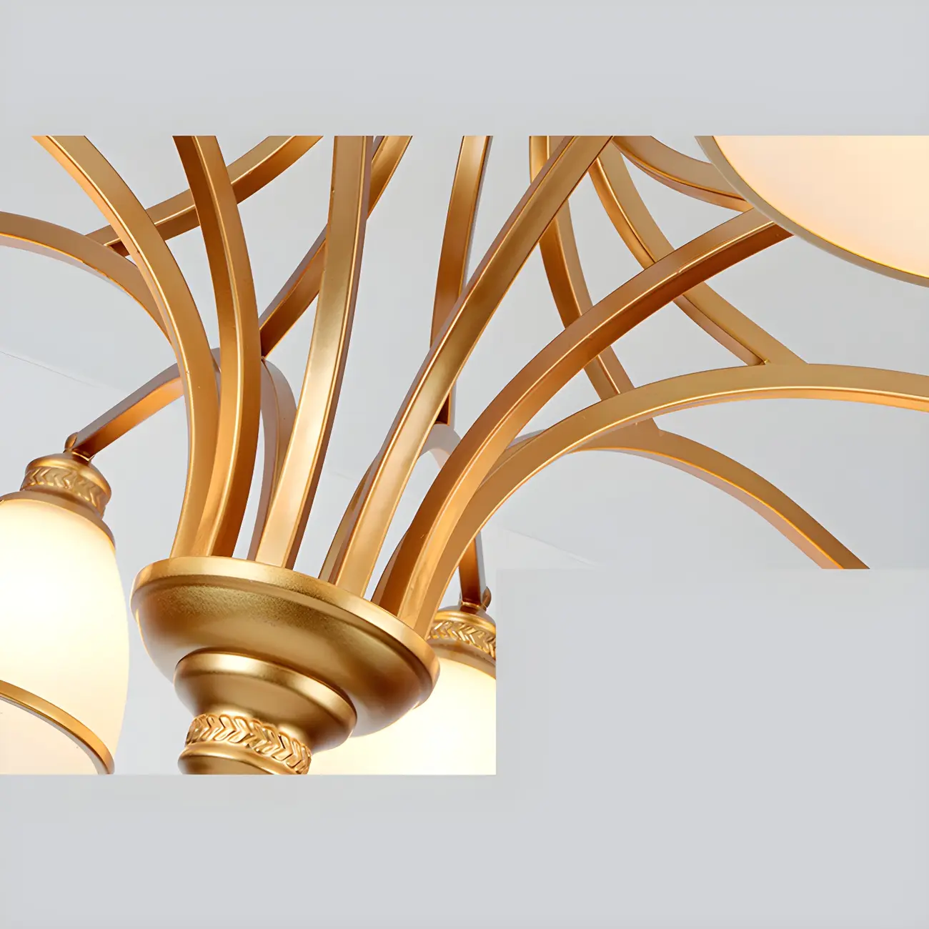 Sputnik Frosted Glass Chandelier Pendant Light Vintage Living Room Chandelier Lighting | homeyfad