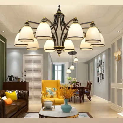 Sputnik Frosted Glass Chandelier Pendant Light Vintage Living Room Chandelier Lighting