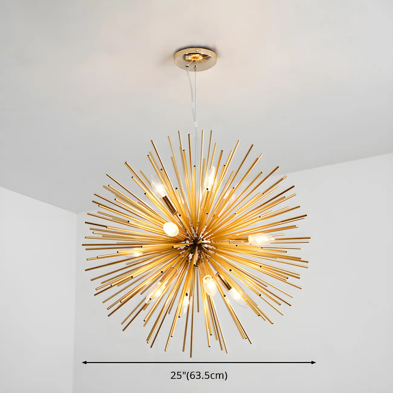 Gold Starburst Metal Modern Crystal Chandelier Light Image - 11 | homeyfad