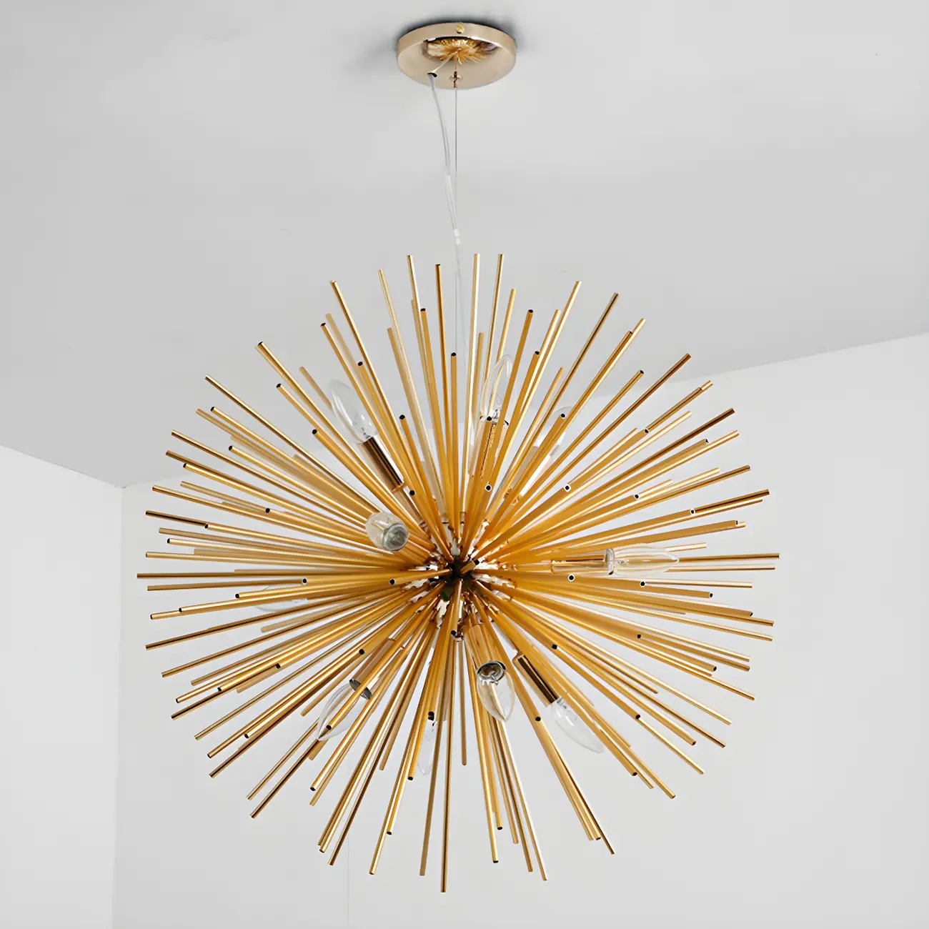 Gold Starburst Metal Modern Crystal Chandelier Light Image - 6 | homeyfad